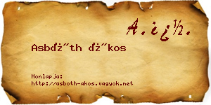 Asbóth Ákos névjegykártya
