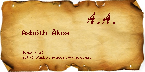 Asbóth Ákos névjegykártya