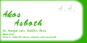akos asboth business card